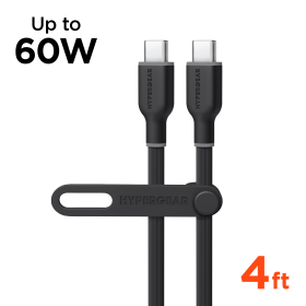 HyperGear Flexi PRO USB-C to USB-C Cable 4ft (Color: Black)