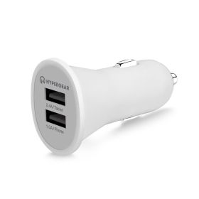 HyperGear Dual USB 2.4A Rubberized Vehicle Charger Gen-2 (Color: White)