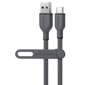 HyperGear Flexi PRO USB to USB-C Cable 10ft (Color: Gray)