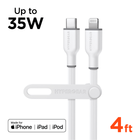 HyperGear Flexi PRO USB-C to Lightning Cable 4ft (Color: White)