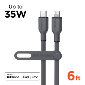 HyperGear Flexi PRO USB-C to Lightning Cable 6ft (Color: Gray)