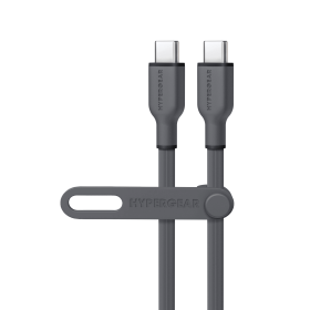 HyperGear Flexi PRO USB-C to USB-C Cable 10ft Black (Color: Gray)