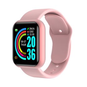 Compatible With , Y68 Color Screen Smart Bracelet Heart Rate Blood Pressure Blood Oxygen (Option: Pink-USB)