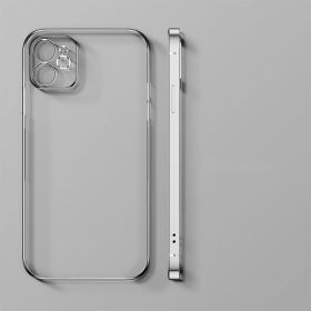 Transparent Ultra-thin All-inclusive Mobile Phone Case (Option: Silver-Iphone12pro Max)